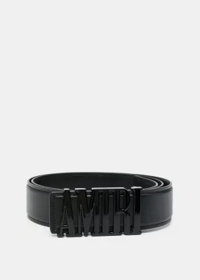 Black 4cm Logo Belt