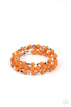 Colorfully Coiled Orange Coil Bracelet - Paparazzi Accessories